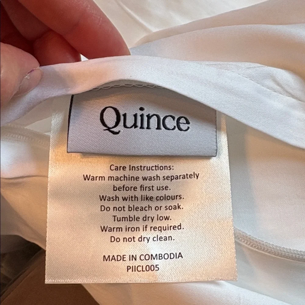 Quince Giza Cotton Sateen Duvet Cover White Full Queen